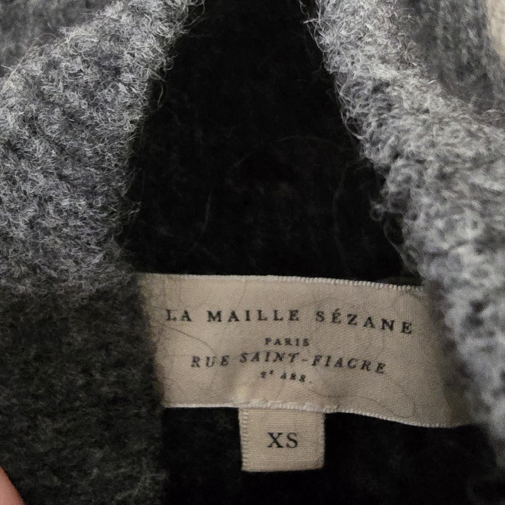 SÉZANE Trudy Mock Neck Mohair Jeweled Sweater Mottled Grey XS Like New Runs Big - Picture 11 of 14